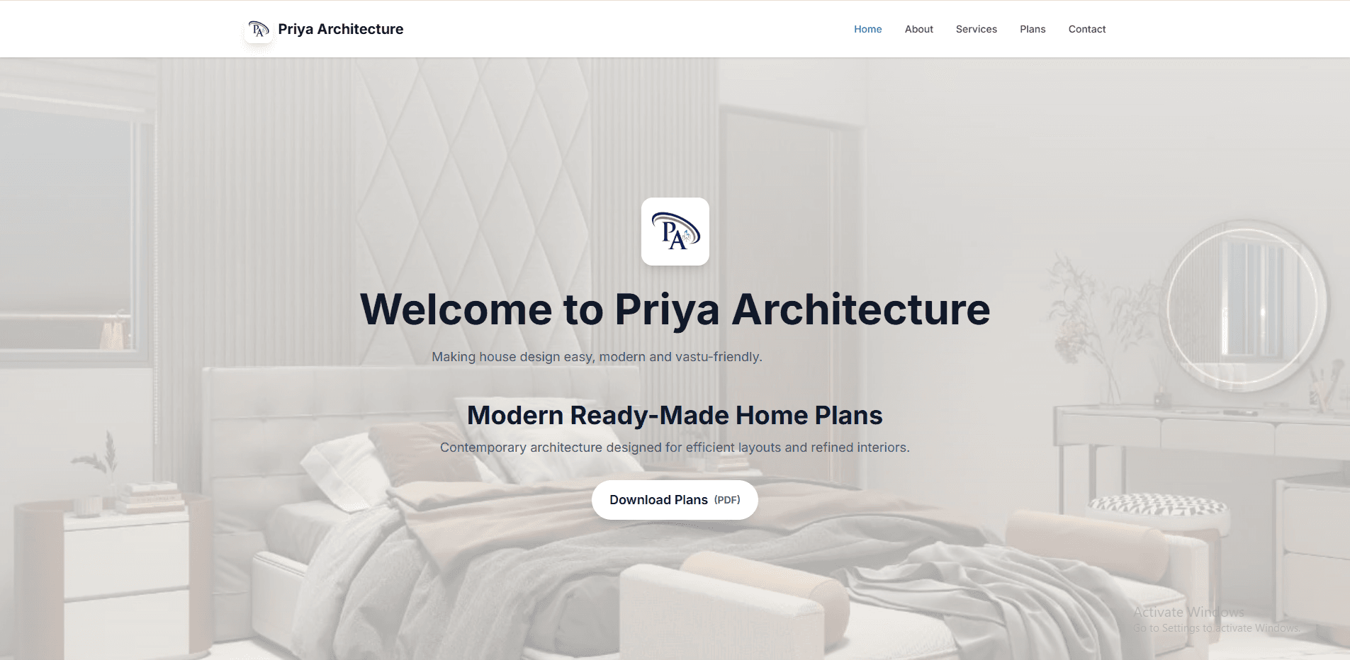 Priya Architects Website preview